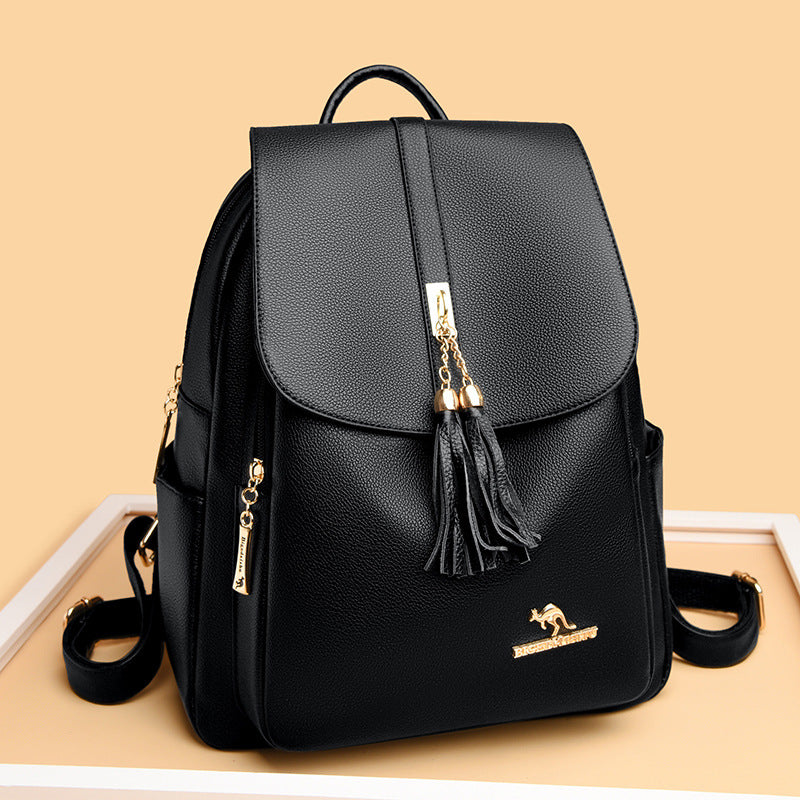 Women's Tactile Feel Fashion Tassel Large Capacity Backpacks