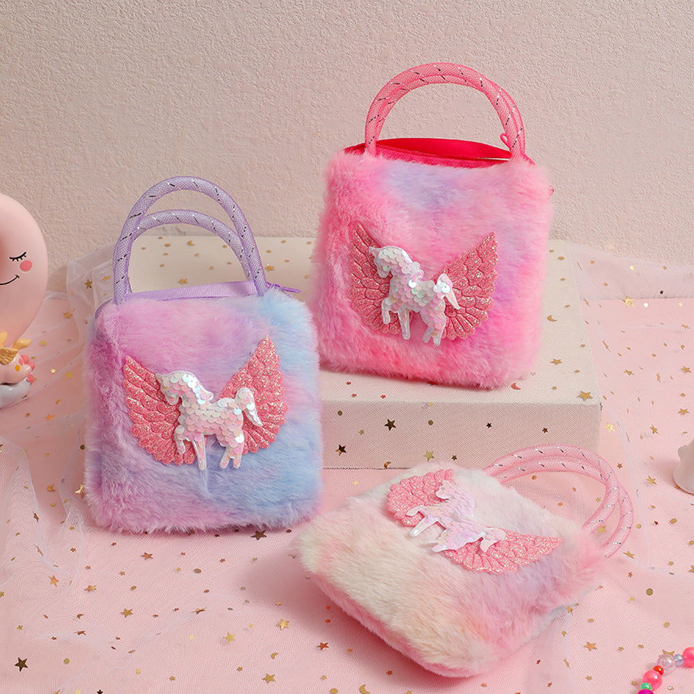 Sacs à bandoulière pour enfants avec motif licorne de dessin animé mignon pour le rangement et l'usure quotidienne