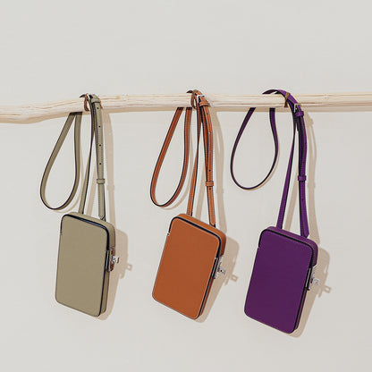 Sacs pour téléphone portable en cuir véritable à imprimé palmiers colorés pour femmes