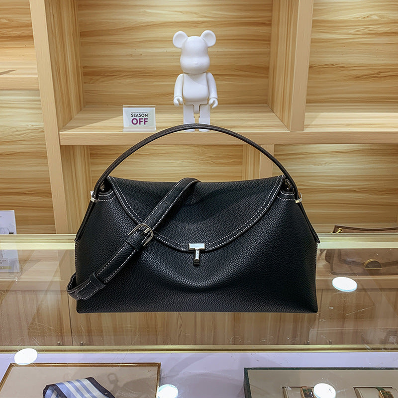 Women's Simple Commute Grain Surface Shape Flap Handbags