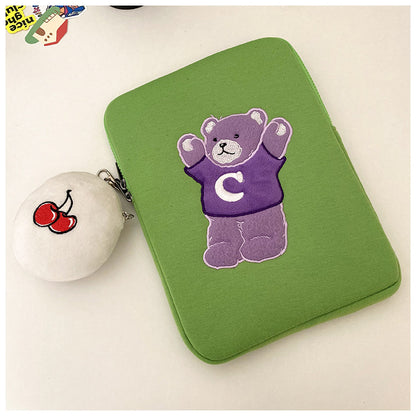 Doublure de sac pour tablette en forme d'ours mignon