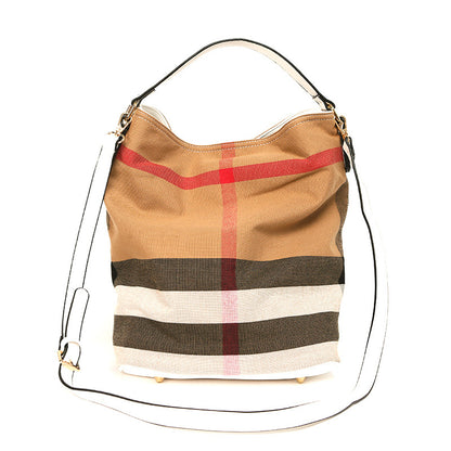 Women's Your Bucket From Canvas Plaid Portable Handbags