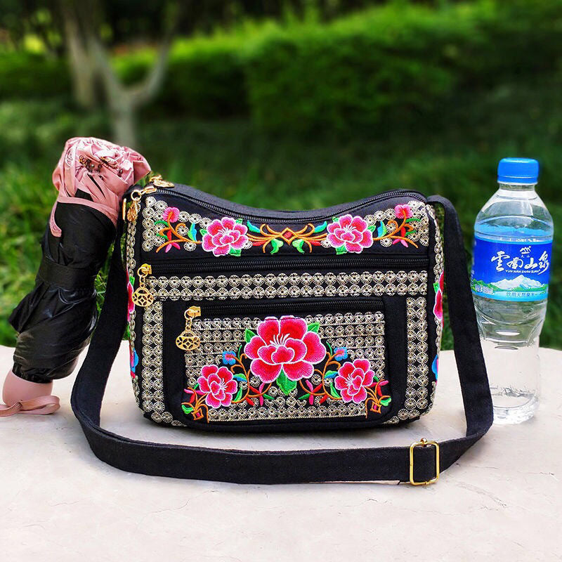 Women's Yunnan National Style Embroidered Full Embroidery Crossbody Bags