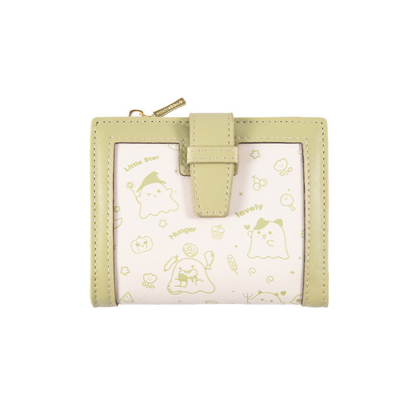 Women's Cute Little Ghost Short Two Fold Ladies Wallets