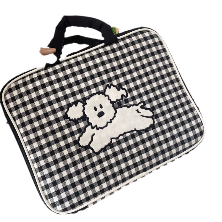 Sacs de rangement pour ordinateur portable à carreaux mignons de dessin animé