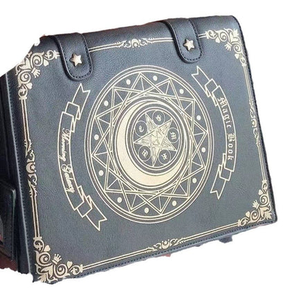 Star Moon Magic Book Flip Lady Crossbody Bags