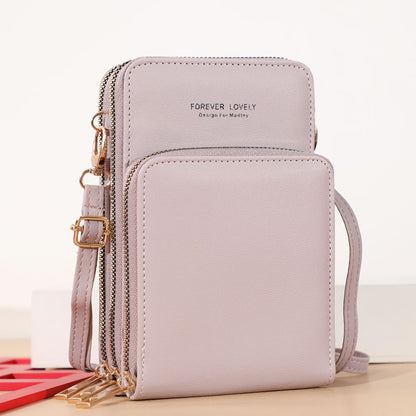 Women's Capacity Solid Color Fashion Simple Small Touch Screen Ladies Wallets