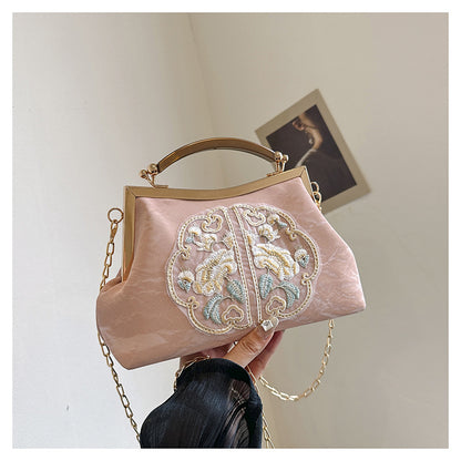 Women's Trendy Chinese Style Embroidery Summer Chain Crossbody Bags