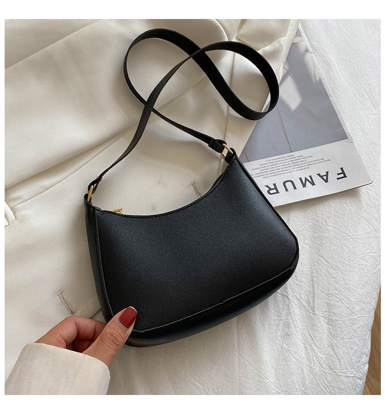 Women's Summer Fashion Simple Underarm Solid Color Shoulder Bags