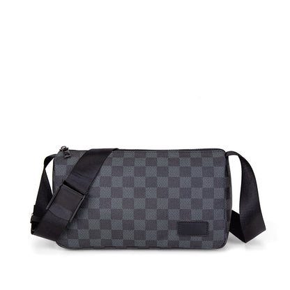 Men's Check Pattern Retro Unisex Neutral Trendy Men's Messenger Bags