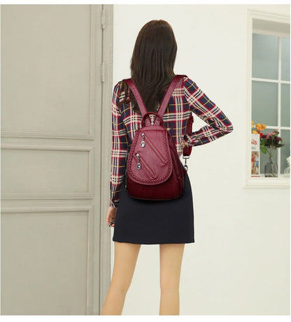 Women's Retro Fashionable Portable Exquisite High-grade Backpacks