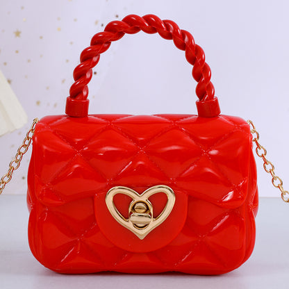 Hot Transparent Jelly Portable Mini Love Crossbody Bags