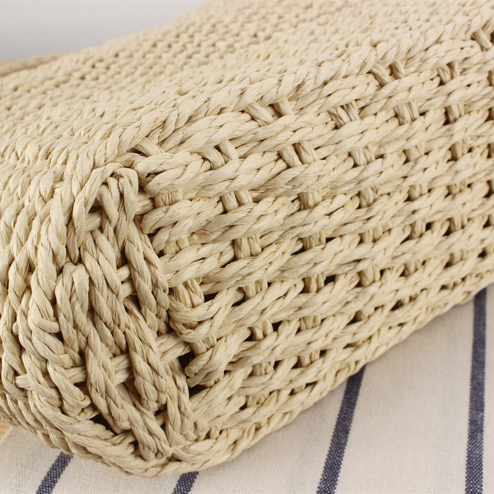 Women's Straw Woven French Minority Hollow One Large Shoulder Bags