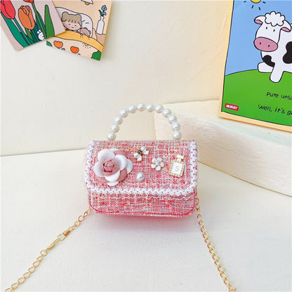 Children's Princess Style Chain Pearl Hand Trendy Children's Shoulder Bags