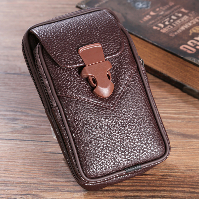 Men's Leather Fashion Cell Pannier Mobile Phone Bags