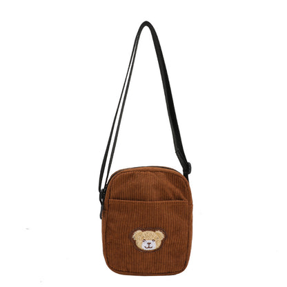 Corduroy Fashion Simple Fresh Korean Cute Little Crossbody Bags