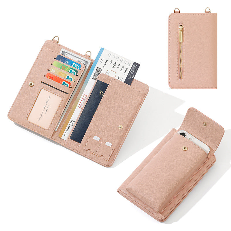 Women's Large Capacity Mobile Passport Portable Certificate Storage Phone Bags