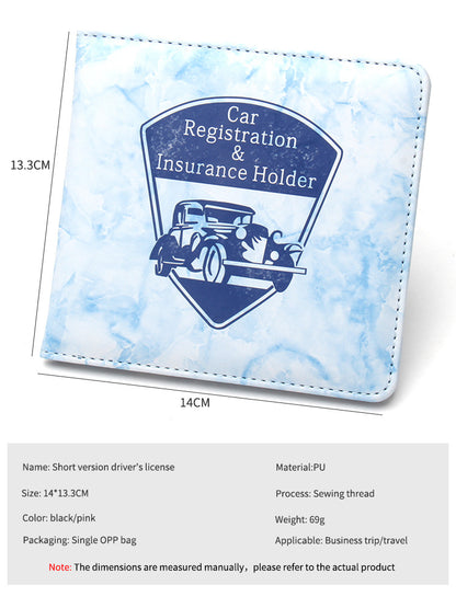 Dossier d'assurance automobile Marbling Package d'identification de conduite de moto