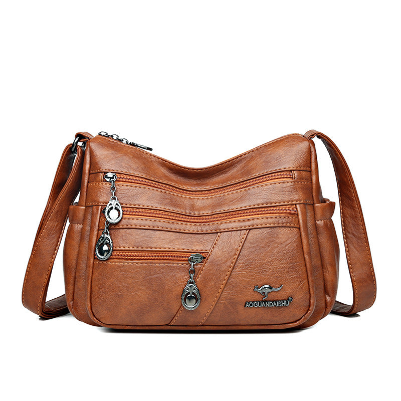 Women's For Mom Soft Leather Textured Simple Bags