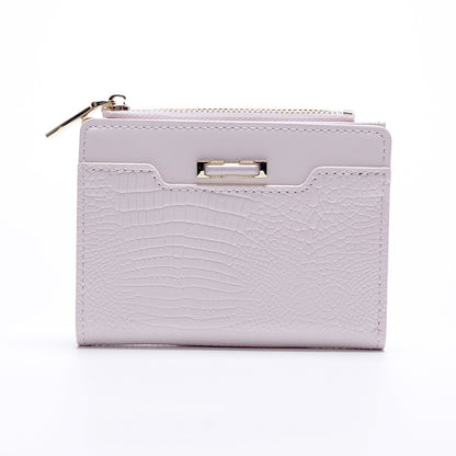 Women's Macaron Color Series Short Crocodile Pattern Ladies Wallets