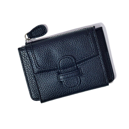 Women's Korean Short Authentic Leather Tactile Feel Ladies Wallets