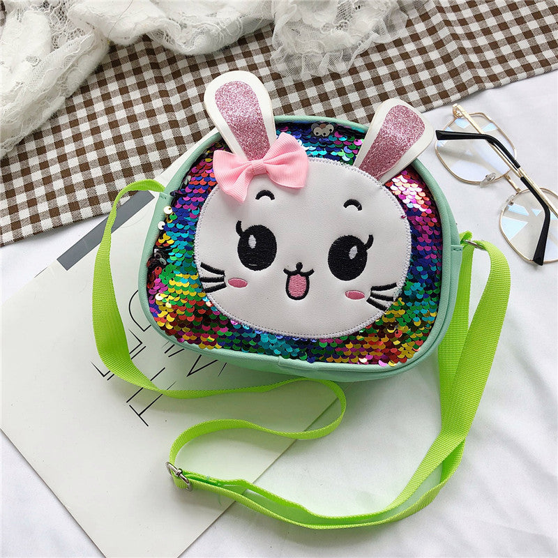 Children's Korean Style Cartoon Sequins Bunny Cute Children's Shoulder Bags