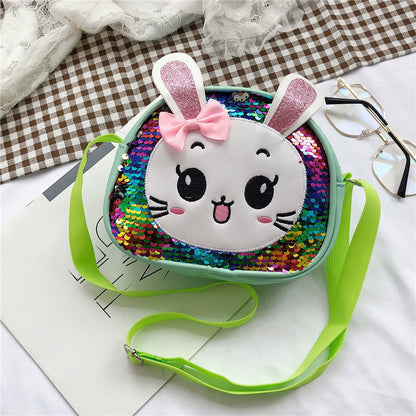 Children's Korean Style Cartoon Sequins Bunny Cute Children's Shoulder Bags