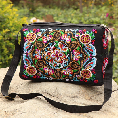 Women's National Style Embroidered For Embroidery Triple Crossbody Bags