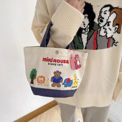 Thick High Quality Canvas Cartoon Letter Handbags