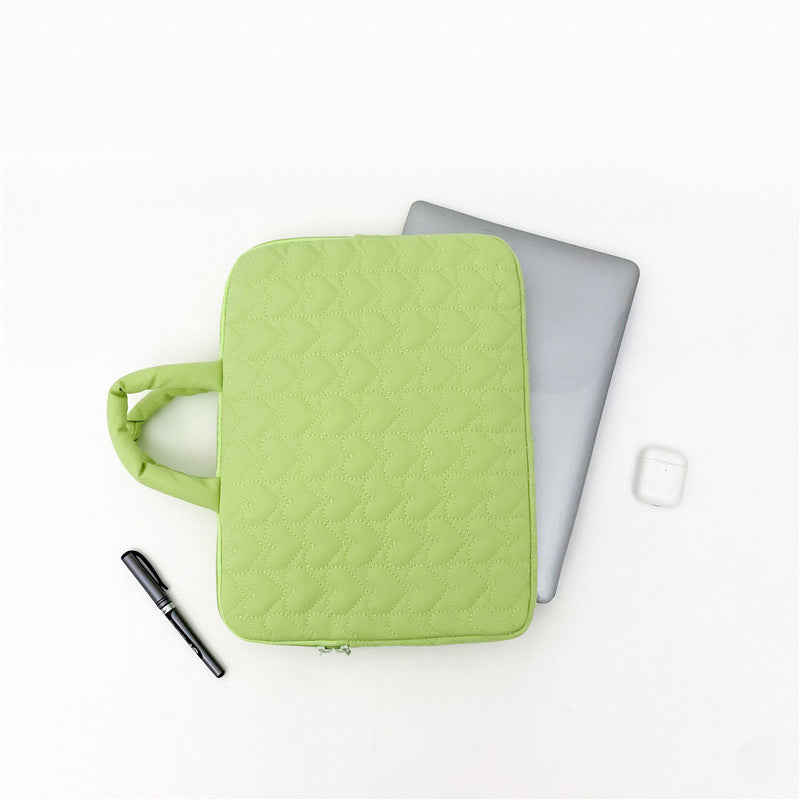 Sacs pour ordinateur portable en forme de cœur souples avec doublure portable brodée simple