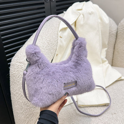 Plush Faux Mink Fur Korean Fashion Crossbody Bags