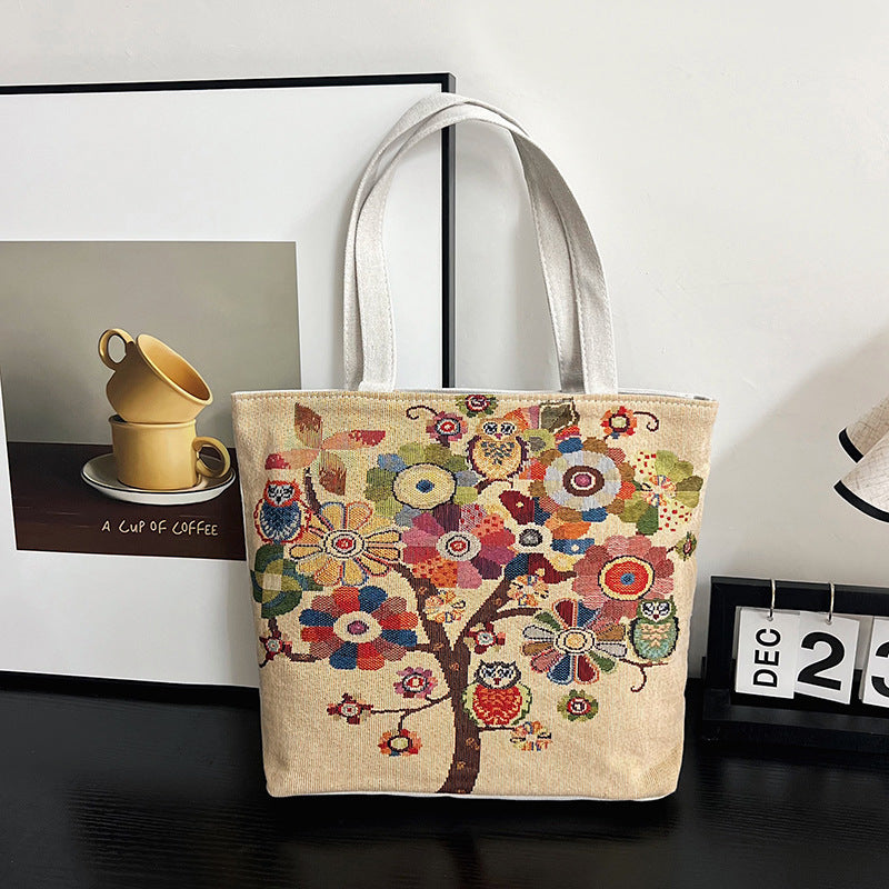 Women's Autumn Korean Style Woven Flower Cartoon Shoulder Bags