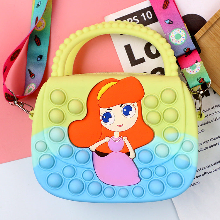 Killer Pioneer Cartoon Color Silicone Portable Children's Coin Purse