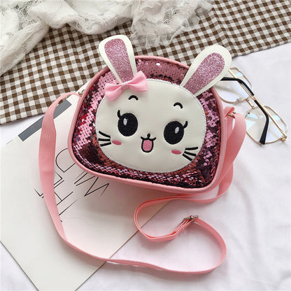 Children's Korean Style Cartoon Sequins Bunny Cute Children's Shoulder Bags