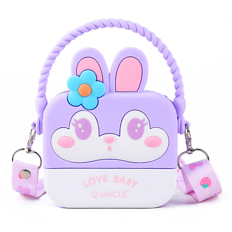 Three-dimensional Cartoon Silicone Purple Rabbit Smiley Dinosaur Bags