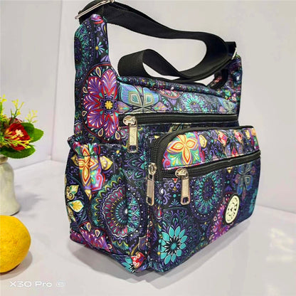 Women's Popular Flower Cloth Oxford Canvas Crossbody Bags