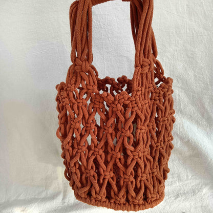 Women's Woven Portable Mesh Straw Beach Hollowed Handbags