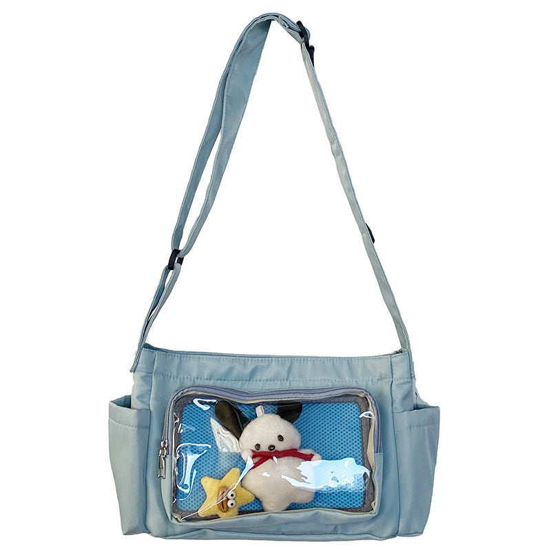 Women's Volume Transparent Cartoon Large Capacity Campus Crossbody Bags