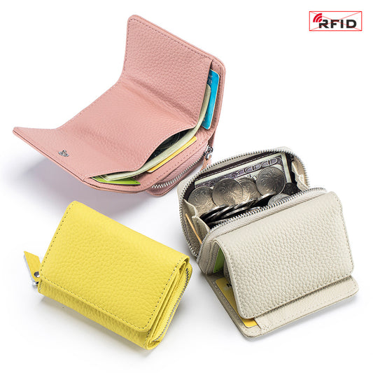 Women's Short Leather Mini Large Capacity Pocket Ladies Wallets