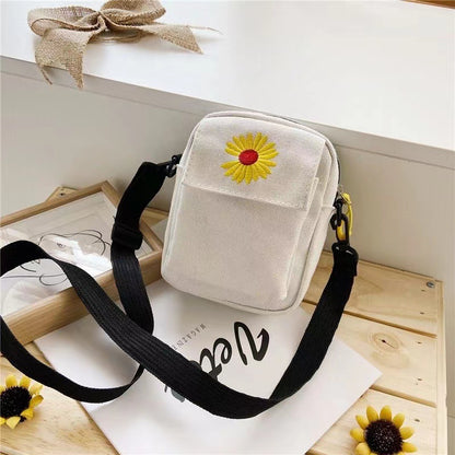 Petits sacs à bandoulière polyvalents en toile Little Daisy de style coréen pour femmes