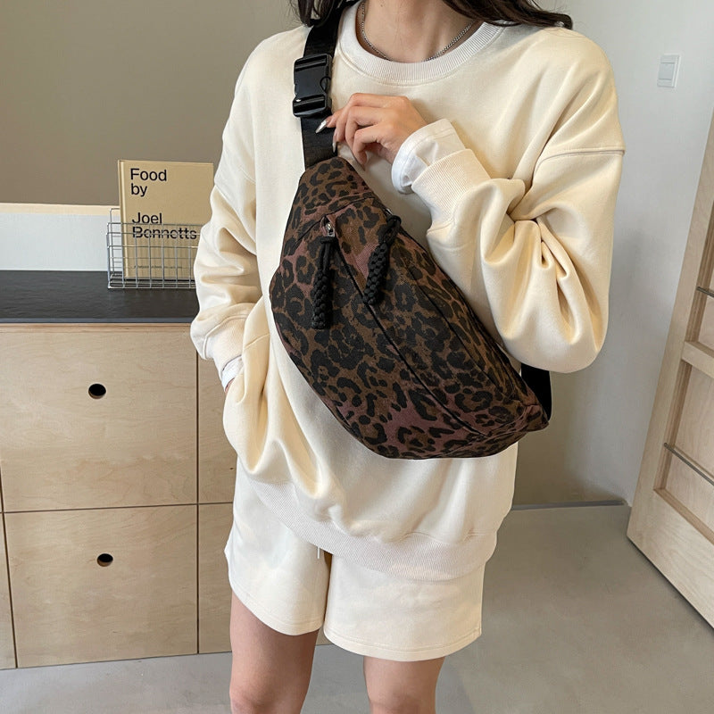 Women's & Men's & Niche Canvas Leopard Print Trendy Bags