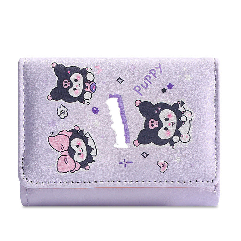 Women's Mini Clow Pacha Dog Portable Plaid Card Holder