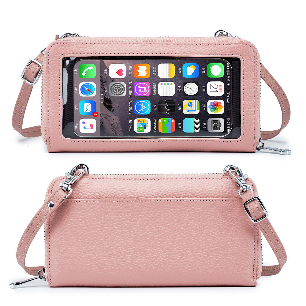 Women's Leather Mini Simple Touch Screen Stylish Phone Bags