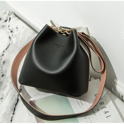 Women's Summer Bucket Graceful Fashionable Korean Contrast Crossbody Bags