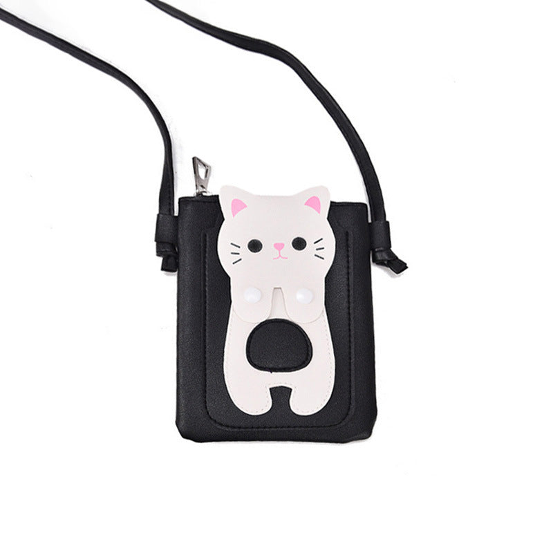 Women's Fashion Korean Simple Cat Long Mini Phone Bags