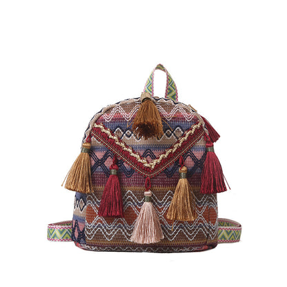 Women's Tassel Weaving Ethnic Style Personalized Fast Backpacks