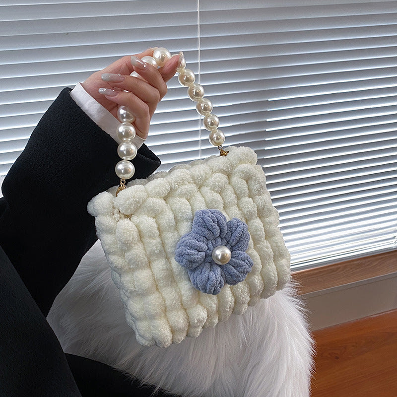 Hand-woven Cream Puff Floral Material For Bags