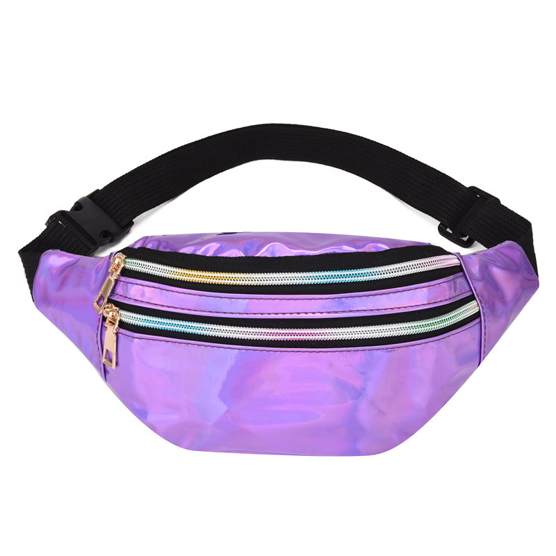 Women's Slouchy Trendy Popular Laser Color Men's Waist Packs