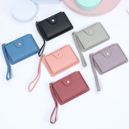 Women's Short Thin Wrist Strap Cute Simple Ladies Wallets