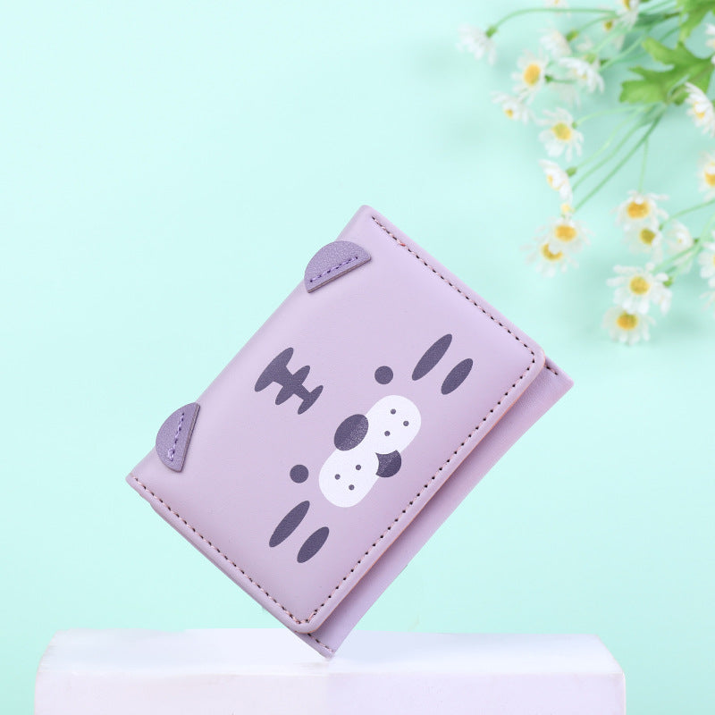 Women's Style Tri Fold Short Primary Cute Ladies Wallets